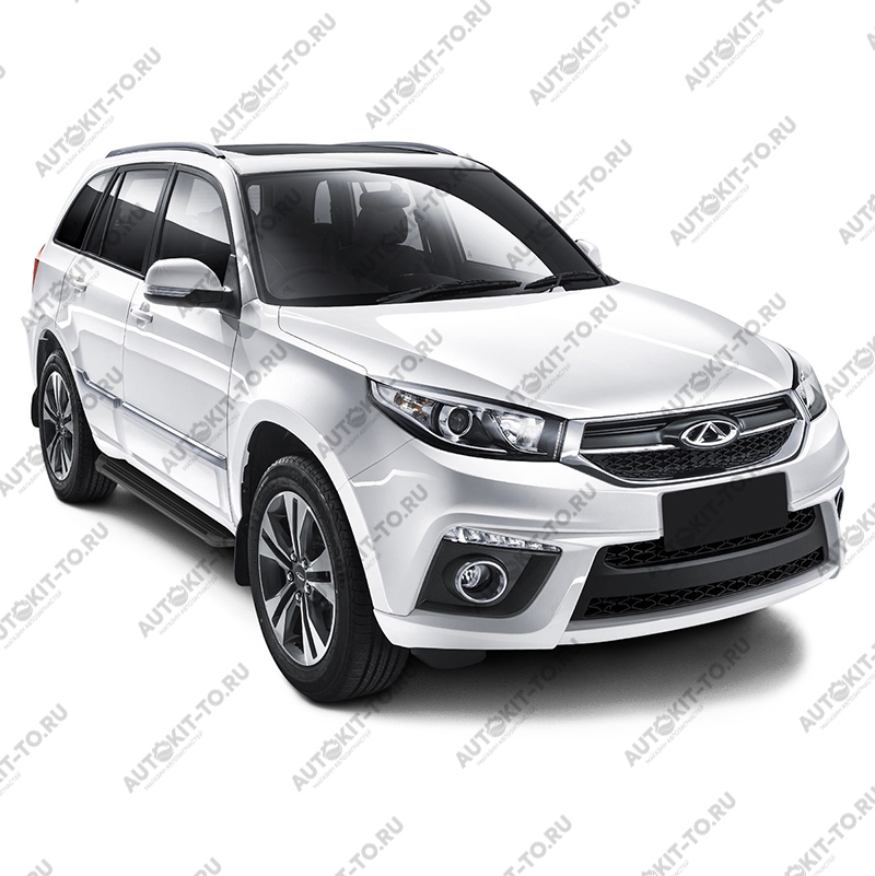 Пороги алюминиевые в полоску для Chery Tiggo 3 2014+