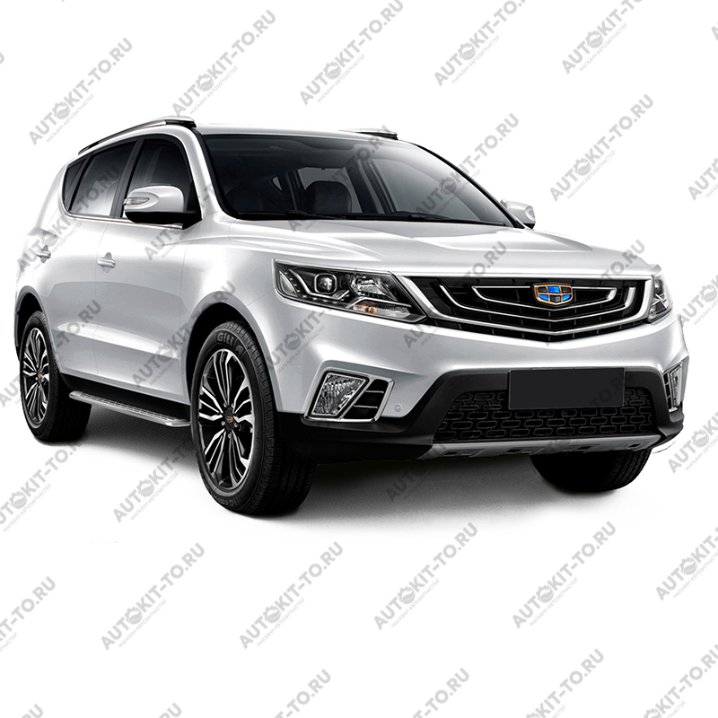 Пороги нержавеющие с анодированой дюралевой площадкой для Geely Emgrand X7 2016-2018